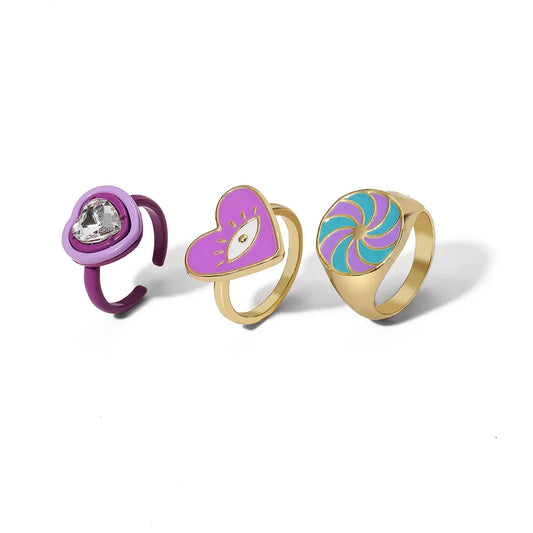 Set de anillos purple love